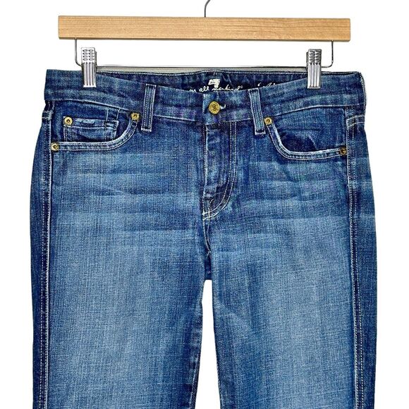 7 for All Mankind Jeans A Pocket Flip Flop Flared Womens Sz 27 (31”x 30.5”) Blue - Picture 2 of 16